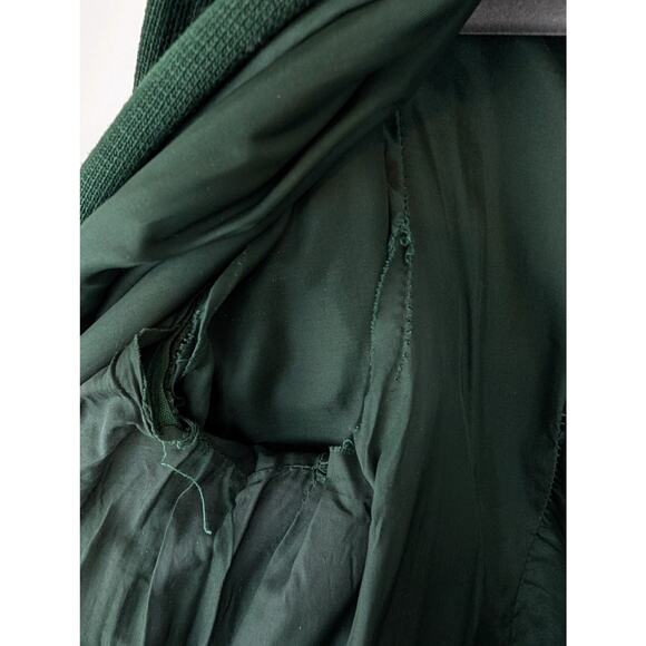 I. Magnin Pea Coat Knitted Wool Vintage 60s Duster Classic Winter Green Size 14 - Picture 11 of 16